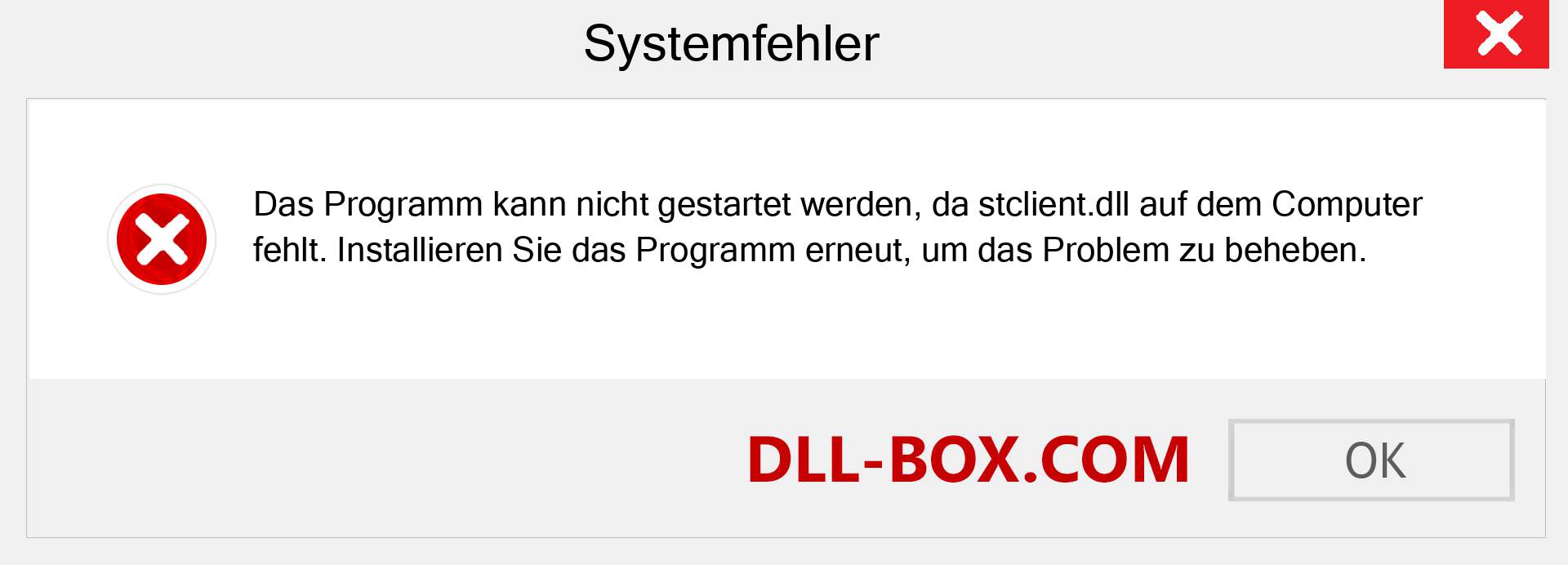 stclient.dll-Datei fehlt?. Download für Windows 7, 8, 10 - Fix stclient dll Missing Error unter Windows, Fotos, Bildern