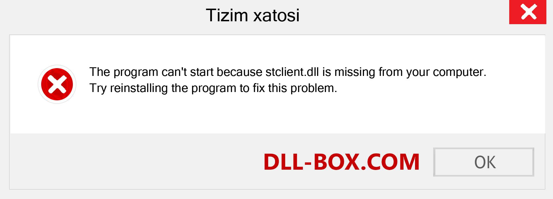 stclient.dll fayli yo'qolganmi?. Windows 7, 8, 10 uchun yuklab olish - Windowsda stclient dll etishmayotgan xatoni tuzating, rasmlar, rasmlar